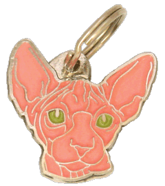 Sphynx rosa <br> (placa de identificação para gatos, Gravado incluído)